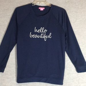 ISAAC MIZRAHI Embroidered Beautifully Long Line Buttery Soft Graphic Top